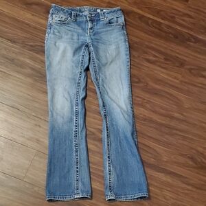 Miss Me Light Blue Mid-Rise Boot Cut Jeans - Vintage Wash
